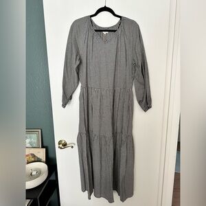 World Market Gingham Maxi dress with puff sleeves